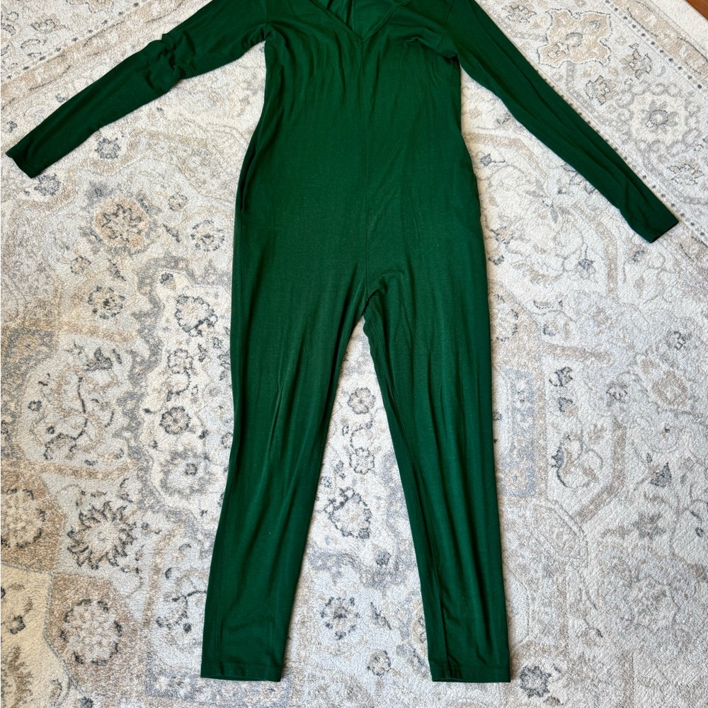 Smash + Tess Forest Green Long-Sleeve Jumpsuit